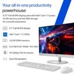 HP All-in-One, 13th Gen Intel Core i7-1355U, 16GB DDR4, 512GB SSD, FHD, 27''(68.6cm), Win 11, Office 24, Shell White, 6.42kg, cr0582in, Dual 2 W Speakers, FHD IR Camera, Anti-Glare, Desktop - Image 2