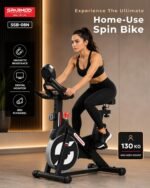 Sparnod Fitness SSB-08N Spin Bike for Home Use 8 kg Flywheel, Digital Display Console, Heart Rate Sensor, Fully Adjustable Seat & Handlebar, Silent Belt Drive, Carbon Steel Frame, Max User Weight 130kg - Image 2