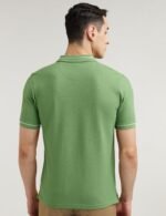 Peter England Men's Regular Fit Insignia Half Sleeve Polo T-Shirt | Cotton Rich | Premium Pique Weave - Image 2