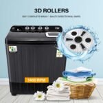 VW Visio World 10.5 kg 5 Star Semi Automatic Top Load Washing Machine, Wings Pulsator Technology, Hydro-Max0010P, Black - Image 6