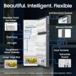 Samsung 256 L, 3 Star, Convertible, Digital Inverter Frost Free Double Door Refrigerator (RT40H30U3THL, Silver, Refined Inox, 2026 Model) - Image 5