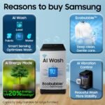 Samsung 8 Kg, 5 Star, AI Wash, AI Energy Mode, Wi-Fi, Ecobubble, AI VRT+, Super Speed, Soft Closing Door, Digital Inverter, Fully-Automatic Top Load Washing Machine (WA80F08S2LTL, Lavender Gray) - Image 3