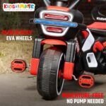 Kidsmate Ranger Bike Pedal Tricycles for Kids 1 to 3 Years | Kids Cycle with Musical Horn, Lights, EVA Wheels & Push Handle | Baby Cycle - Black/Red - Image 7