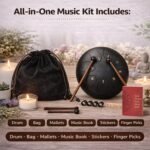 Truenix Steel Tongue Drum 8 Note, 6 inch Percussion Instrument Handpan Drum with Bag, Music Book & Mallets for Kids & Adults Meditation Musical Education Concert Mind Healing Yoga Rain Drum Black 1pcs - Image 4