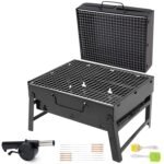 ORILEY 【Upgraded 2025-26】 Foldable and Portable Charcoal Barbeque Grill Set 【5 Combo】: 【8-Sticks】 【1-Spatula】 【1-Oil Brush】 【1-Blower】 Heavy Duty BBQ for Home Outdoor Camping Picnic Travel Cooking - Image 7
