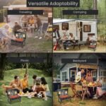 ORILEY Charcoal Barbeque Grill Set | Tandoori BBQ for Home & Outdoor Use | 4-Piece Combo | 8 Skewers | 1 Glove | 1 Tong | Foldable Standing BBQ for Camping, Picnic & Travel Cooking (Pack of 1, Black) - Image 6