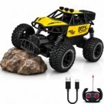 Yellow RC Car Rock Crawler Remote Control Car with LED Headlight, Rechargeable Battery High Speed Off Road RC Car, Monster Truck Toy Car for Kids & Boys 7-14 Years | Remote Control Car Toy Gift - Image 4