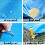 ARURA (LABEL) Polyester Picnic Mats Foldable Waterproof Outdoor Travel Camping Beach Mat Sand Proof Blankets with Portable Bag and 4 Fixed Nails for Family of 5 to 6 Persons (Multi Color) - Image 5
