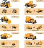 Mini Construction Vehicle Toy Set for Kids – 6 PCS Free Wheel Engineering Trucks with Excavator, Bulldozer, Forklift, Dumper, Road Roller & Cement Mixer, Educational Toys - Image 6
