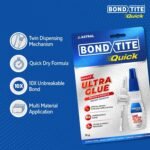 Bondtite Quick Ultra Glue Brush & Nozzle | 15g | Instant Adhesive | 10X Unbreakable Bond | Twin Dispensing | Special Brush Applicator to Ensure Full Coverage | Multi Material Strong Bonding | DIY - Image 7
