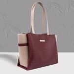 Carrylux Dual Tone Large Capacity Croco Pattern Tote Handbags Purses Shoulder Bag For Womens - Image 2