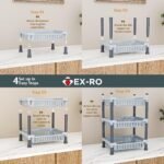 TEX-RO 3-Layer Kitchen Rack Stand | Multipurpose Rack for Storage | Vegetable Stand for Kitchen Storage Rack | Durable Kitchen Racks for Storage (Grey) - Image 4