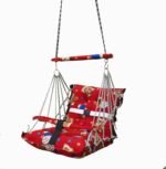 Cotton Velvet Baby Swing Foldable jhula Portable jhoola for Kids 0-3 Years Safety Belt Soft Cover (Red) - Image 6