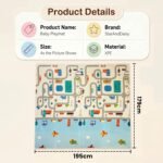 StarAndDaisy Foldable Baby Play Mat 6 x 6.5 ft, 8MM Thick XPE Foam Playmat, Reversible 2-in-1 Design, Lightweight Cushioned Floor Mat for Crawling, Playing & Learning - Image 2
