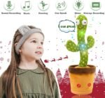 VEBETO Dancing Cactus Toy for Kids (1 Year Warranty) Talking Singing Children Baby Plush Electronic Toys Voice Recording Repeats What You Say LED Lights - Image 3