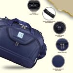 M MEDLER Epoch Nylon 55 litres Waterproof Strolley Duffle Bag- 2 Wheels - Luggage Bag - (Navy Blue) - Image 3