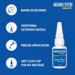 Bondtite Quick Spot-On Instant Adhesive| 10g (Pack of 2) | DIY Repairs, Crafts, and Household Fixes, All-Purpose Adhesive with Precision Nozzle & Anti-Clog Cap - Image 5