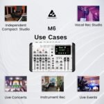 Audio Array 6-Channel Hybrid USB Summing Mixer | 4 Analog & 1in/2out USB Interface |192kHz/24Bit OTG Recording| 99 DSP FX| BT Connectivity | 2XLR Mic Inputs |Phantom Power| Hi-Z & Phone Out |M6 - Image 7