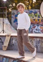 Lymio Junior's Pants for Boys | Relaxed Fit Casual Baggy Corduroy Trousers | Boys Wide Leg Streetwear (SSK-08-10) - Image 3
