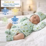 Infantbond 56 in 1 Baby Products All New Born Combo | Gift Set | Baby Essentials | Hospital Kit | Baby Clothes | Maternity Essentials | Infant Essentials | Baby Shower | Complete Daily Items Combo(0-6 Months) (Star) (Blue Bedding Set for Baby Boy)(Assorted for remanining) - Image 4