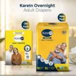 KareIn Overnight Adult Diaper Tape XL Size, Extra Large, Waist-127-165 cm 50'-65', 10 Unit, Long Protection Hour, Unisex, Quick & Even Absorption, AloeVera, Leakproof, Odor Control, Wetness Indicator - Image 2