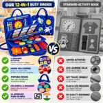 Qlect 12 in 1 Toddler Busy Binder & Busy Book for Toddlers 1-3 Years - Montessori Busy Board & Activity Book Kids 2-4 - Engaging Toys for 2-3 Years - Educational - ISI Approved, Made in India, Blue - Image 9