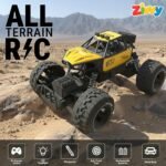 Yellow RC Car Rock Crawler Remote Control Car with LED Headlight, Rechargeable Battery High Speed Off Road RC Car, Monster Truck Toy Car for Kids & Boys 7-14 Years | Remote Control Car Toy Gift - Image 3
