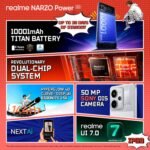 realme NARZO Power 5G (Titan Silver,8GB+128GB) 10001mAh Power. Stay Unstoppable. | 144Hz Curved+ AMOLED Display | Revolutionary Dual-Chip System | 50MP Sony OIS Camera - Image 2
