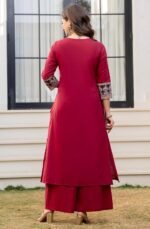 Amayra Women's Pure Cotton A-Line Kurta Set with Palazzo Pants & Dupatta|Ethnic wear|Kurti Suit Set for Women - Image 5