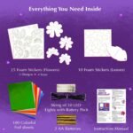 Chalk & Chuckles Flower Lights, DIY Foil Art Craft Kit for Girls 9-12 Years - Image 5