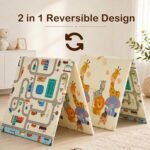 StarAndDaisy Foldable Baby Play Mat 6 x 6.5 ft, 8MM Thick XPE Foam Playmat, Reversible 2-in-1 Design, Lightweight Cushioned Floor Mat for Crawling, Playing & Learning - Image 4