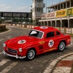 1:36 Scale Die Cast Metal Vintage Racing Car Toy for Kids Pull Back Sports Model with Opening Doors and Trunk Collectible Miniature Vehicle Red Classic Toy Car Gift for Boys and Girls - Image 8
