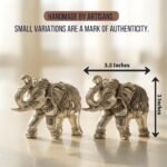 Dev Aastha 999 Pure Silver Plated Elephant Murti Pack of 2 | 3 Inch Vastu & Good Luck Showpiece for Temple, Puja Room & Living Room Decor | Perfect Religious Gift Item. - Image 2