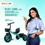 Kidsmate Ninja Plug N Play Durable Kids/Baby Tricycle, Safe & Secure, Storage Basket, Cushion Seat and Seat Belt for 12 Months to 48 Months Boys/Girls/Carrying Capacity Upto 30 Kgs (Sea Green) - Image 2