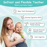 Lefan Silicone Tube Teething Toys for Babies - 6-18 Months Infants - Pack of 3 Pcs, Multicolor (Round-3Pcs) - Image 8