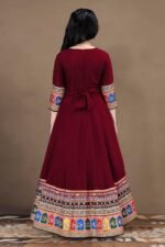 Fashion Dream Girls Crepe Silk Maxi Length Printed Dress |Traditional Long Dress|Gown for Kids - Image 2