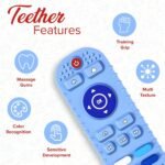 tekme Silicone Remote Teether For Baby, For 3+ Months Baby, Helps Biting Skills Development, Teething Toys For Babies And Toddlers (Blue) - Image 5