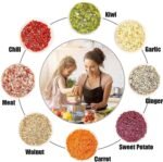 Xmart India Chopper for Kitchen Use, 900ml Push Chopper with 5 Blades, Vegetable Cutter Kitchen Accessories Items for Home Cutting Vegetables, Onion, Ginger, Garlic, Salad, Tomato, Potato (Pista) - Image 6