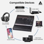Audio Array AM-Mix10 10-Channel Hybrid Mixer with 10 Analog + 1in/2out USB Interface, 48kHz/16-Bit DSP, +48V, AUX Sends, DSP FX, XLR Out for Live, Studio & Podcast - Image 5