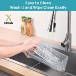 Xiran 6 Fridge Storage Boxes Fridge Organizer With Removable Drain Plate&Lid Stackable Fridge Storage Containers Plastic Freezer Storage Containers For Fish,Meat,Vegetables,Fruits(1500Ml),Transparent - Image 3