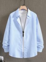 Afflatus Men's Striped Casual Regular Fit Shirt Cotton Blend Stripe Full Sleeve Stylish Shirt for Men - Image 2