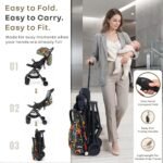 R for Rabbit Pocket Stroller Lite Baby Stroller, Portable Travel Friendly Pre Installed Baby Trolley Stroller & Pram for Newborn Babies of Age 0 to 3 Years | (Black Multi) - Image 3