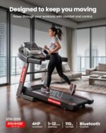 Sparnod Fitness STH-1200 Motorized Treadmill for Home Use, 4 HP Peak DC Motor, Bluetooth,12 km/hr Speed, 110 kg Max User Weight, 12 Preset Workouts, Manual Incline, Hi-Fi Speaker, Safety Key - Image 2