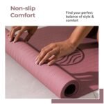Lifelong Yoga Mat For Men & Women | 8mm Thick TPE Cushioning | Non-Toxic & Sweat-Resistant | Lightweight & Portable With Carry Bag | Home & Studio Workout Mat | Made in India (Maroon) - Image 6