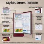 Samsung 189 L, 5 Star, Digital Inverter, Direct-Cool Single Door Refrigerator (RR21H2H25RZ/HL, Midnight Blossom Red, Base Stand Drawer, Single Touch Defrost, 2026 Model) - Image 4