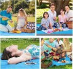 ARURA (LABEL) Polyester Picnic Mats Foldable Waterproof Outdoor Travel Camping Beach Mat Sand Proof Blankets with Portable Bag and 4 Fixed Nails for Family of 5 to 6 Persons (Multi Color) - Image 3