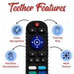 tekme Silicone Remote Teether For Baby, Remote Teether For 3+ Months And 6 To 12 Months Baby, Helps Biting Skills Development, Colour & Shape Recognition, Teething Toys For Babies And Toddlers (Black) - Image 3