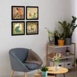 Rousrie Madhubani Art Framed Painting For Home, Living Room, Hall | Traditional Rajasthani Pichwai Art Paitnings With Frame For Home Decor (Set Of 4) - Image 5