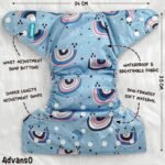 Advanso Leakage-proof cloth diapers for babies, high absorbent 2 reusable diaper 2 insert pad combo pack washable cloth diaper free size 5-18kg baby adjustable pocket cover 18 - Image 4