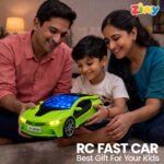 Green Rechargeable Remote Control Car Toy, RC Racing Vehicle for Children, High Speed, 3D LED Light Car, Kids Battery Car, RC for Boys & Girls, Toys for Kids, Birthday Gift for Boys and Girls - Image 7